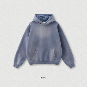 Unisex Fall & Winter Warm Vintage Spray Dye Sweat Set - Loose Fit Hooded Sweatshirt & Sweatpants.