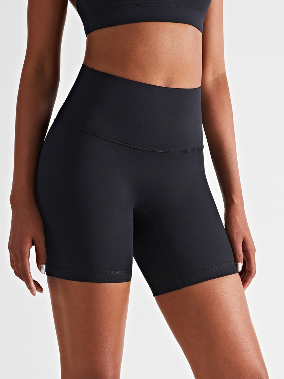 Women's thin tight high waist fitness pants women's beautiful buttocks yoga pants one-third fitness peach buttocks sports shorts