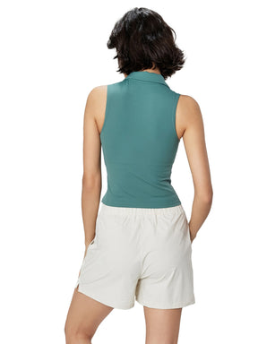 Women's Lapel Sleeveless Zipper Yoga Sports Casual Vest