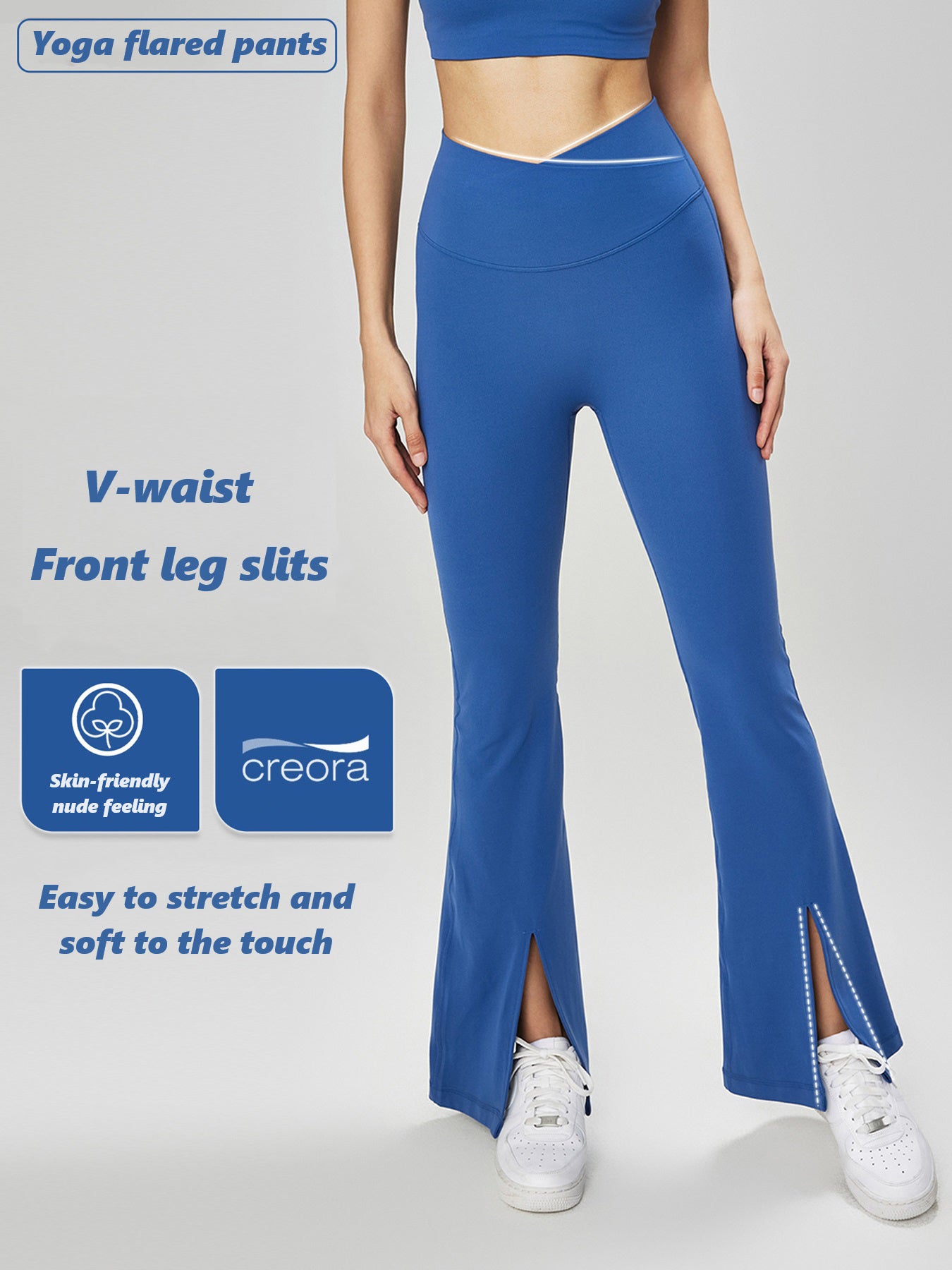 Women's V Waist Slit Yoga Sports Casual Flared Pants