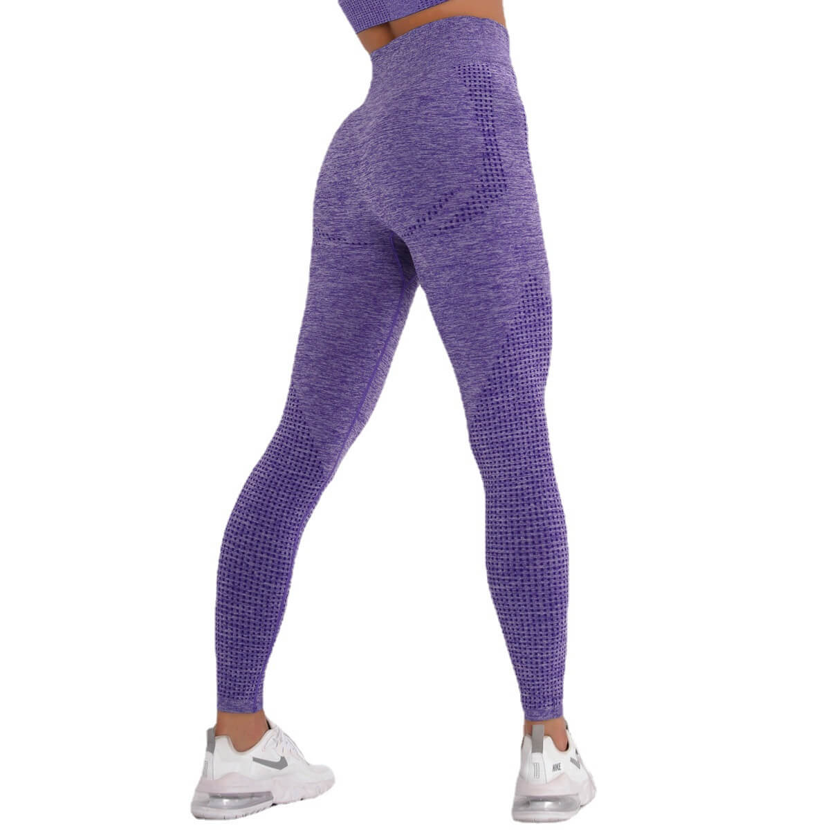 WOMEN'S GYM LEGGINGS - HIGH WAISTED GYM LEGGINGS, VITAL SEAMLESS LEGGINGS FOR GYM WORKOUT - Purple Marl - Vital  | Sheveve.com