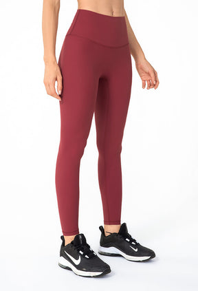 High Waist Legging with Pocket - Gym Legging Yoga Legging, Seamless Tummy Control Legging for Ladies - Claret | Sheveve.com