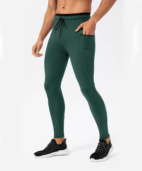 Leggings de compression pour hommes – Leggings de course pour hommes, collants de course avec poches pour la course, le basket-ball, l'entraînement