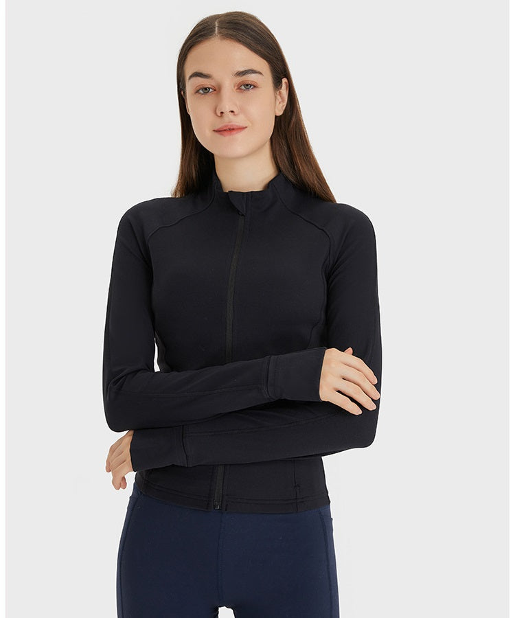 Yoga Jackets for Women - Sports Jackets Super Dry Jackets Zip Up Jackets Define Jacket for Yoga Workout - Black | Sheveve.com