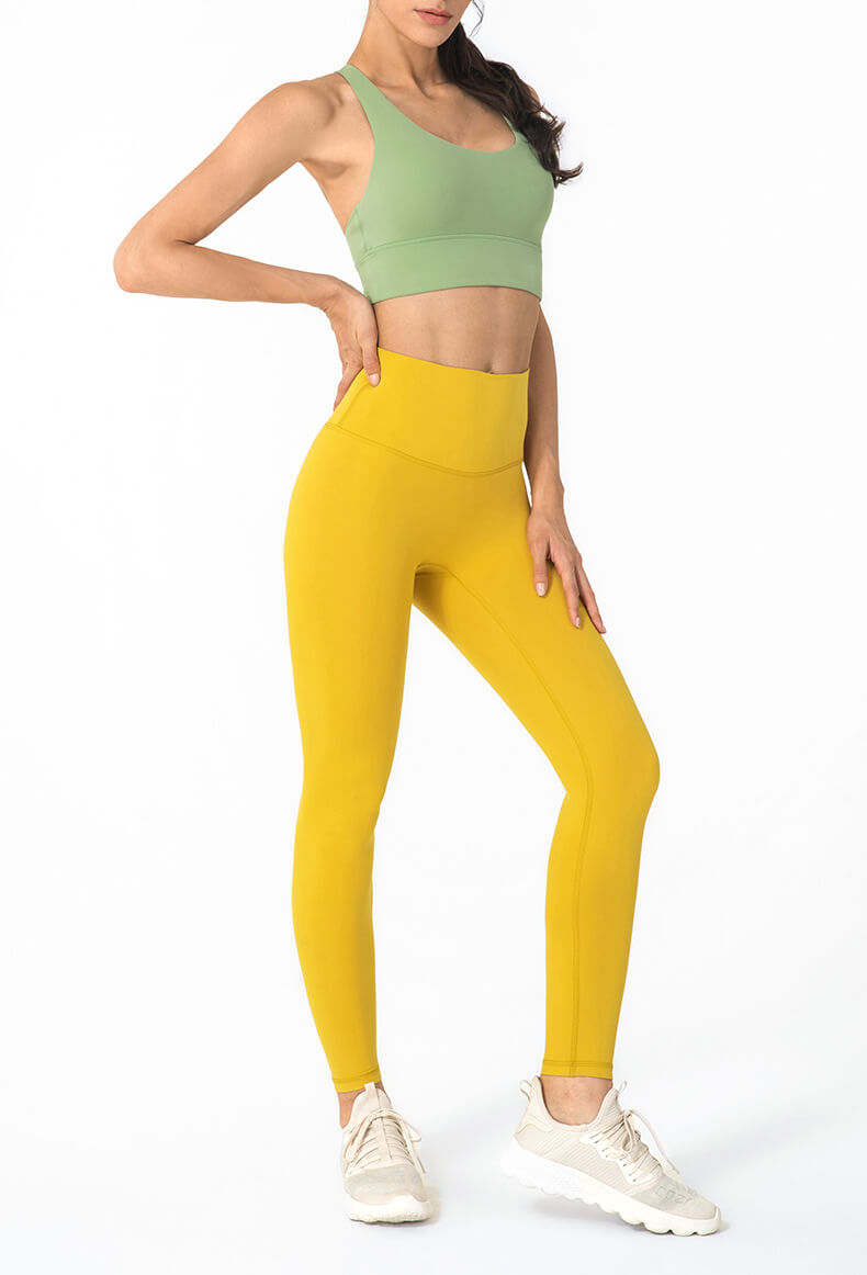 High Waist Legging with Pocket - Gym Legging Yoga Legging, Seamless Tummy Control Legging for Ladies - Honey Yellow | Sheveve.com