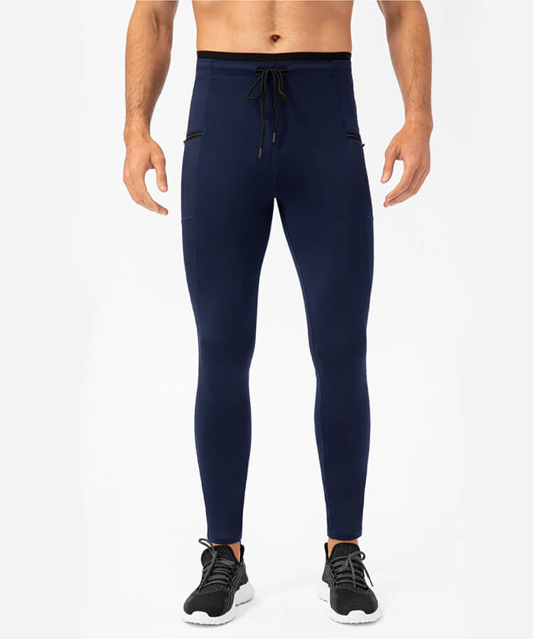 Leggings de compression pour hommes – Leggings de course pour hommes, collants de course avec poches pour la course, le basket-ball, l'entraînement