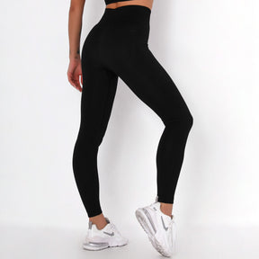 WOMEN'S GYM LEGGINGS - HIGH WAISTED GYM LEGGINGS, VITAL SEAMLESS LEGGINGS FOR GYM WORKOUT - Black Marl - Back | Sheveve.com