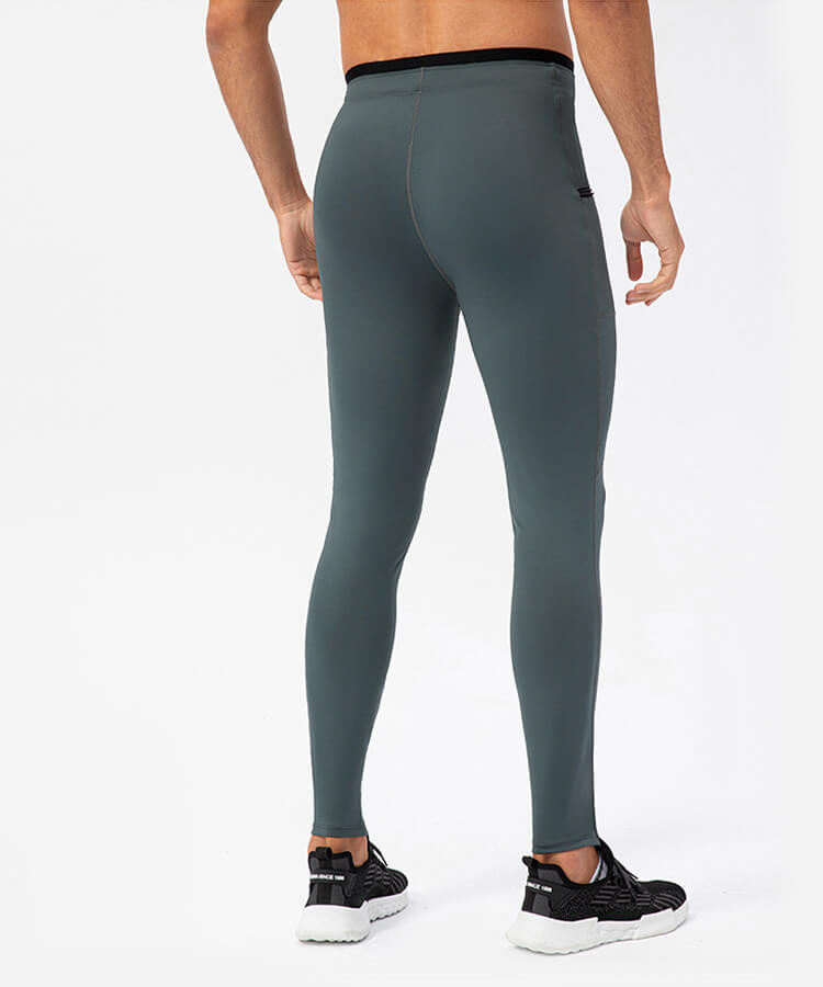 Leggings de compression pour hommes – Leggings de course pour hommes, collants de course avec poches pour la course, le basket-ball, l'entraînement