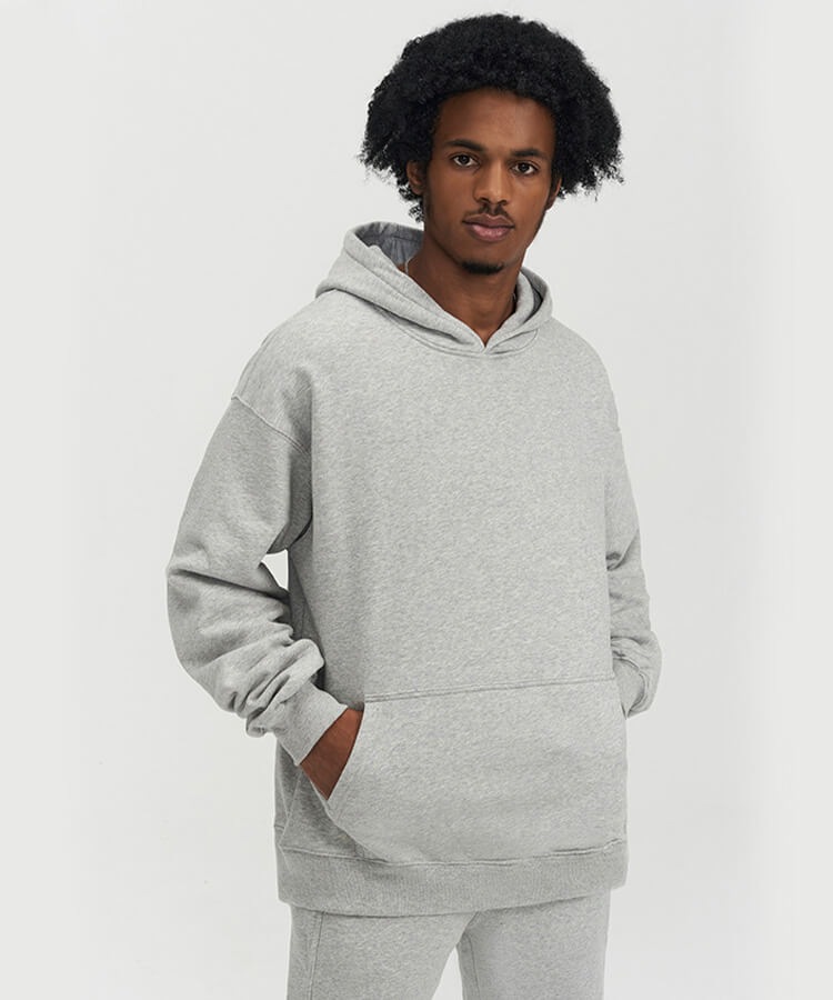 Flecking Grey Essentials Hoodies for Men - Fleece Hoodie Mens Solid Color Hoodie Loose Hoodie Thick Hoodie for Spring Fall | Sheveve.com