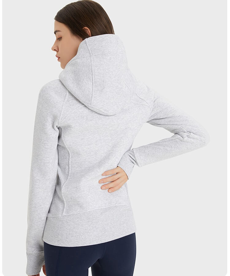 Full Zip Hoodies for Women - Newest Hoodies with Thumb Holes and Pockets, Solid Hoodies for Fall Winter - Back | Sheveve.com