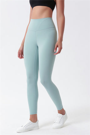 Tight Yoga Pants for Ladies - High Rise Yoga Pants Seamless Yoga Pants with Hidden Waistband Pocket - Water Mirrow Green | Sheveve.com