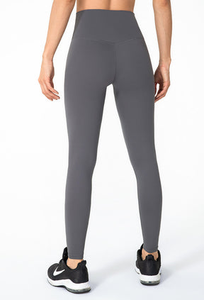 High Waist Legging with Pocket - Gym Legging Yoga Legging, Seamless Tummy Control Legging for Ladies - Titanium Grey - Back | Sheveve.com