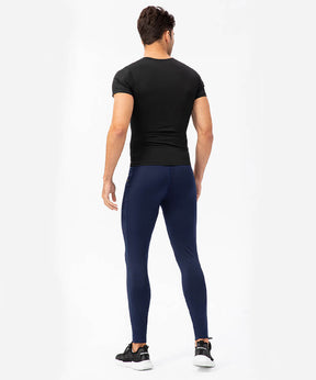 Leggings de compression pour hommes – Leggings de course pour hommes, collants de course avec poches pour la course, le basket-ball, l'entraînement