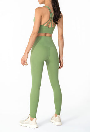 Vista Green Tight Leggins with Pockets for Women - High Waist Tummy Control Leggins, Fitness Leggins for Yoga Gym | Sheveve.com