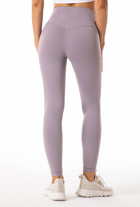 Light Purple Tight Leggins with Pockets for Women - High Waist Tummy Control Leggins, Fitness Leggins for Yoga Gym - Back  | Sheveve.com