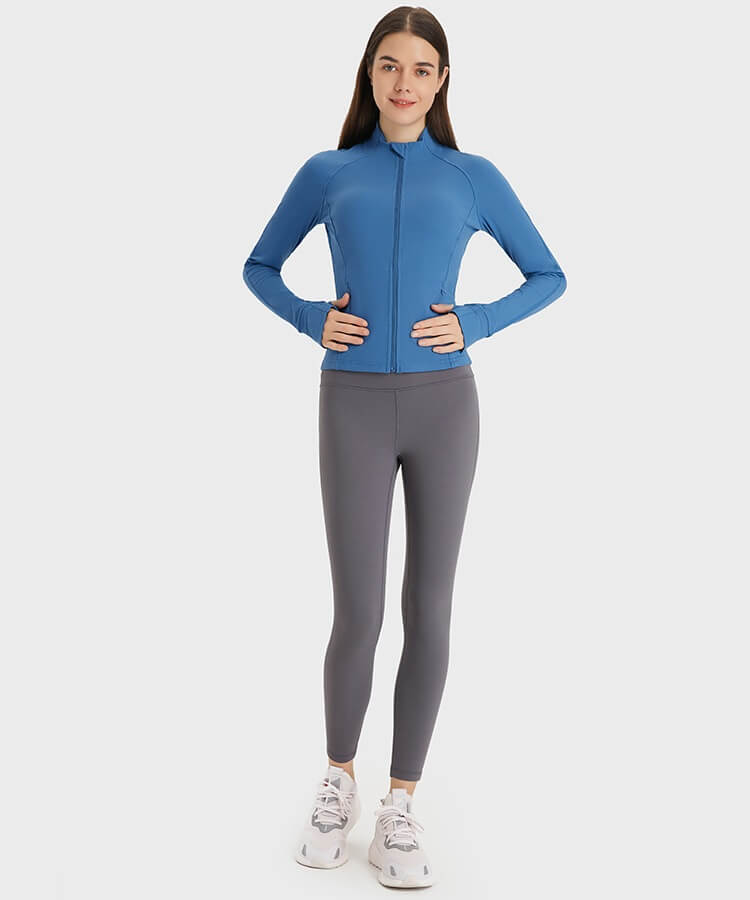 Yoga Jackets for Women - Sports Jackets Super Dry Jackets Zip Up Jackets Define Jacket for Yoga Workout - Dutch Blue | Sheveve.com