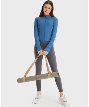 Yoga Jackets for Women - Sports Jackets Super Dry Jackets Zip Up Jackets Define Jacket for Yoga Workout - Dutch Blue | Sheveve.com