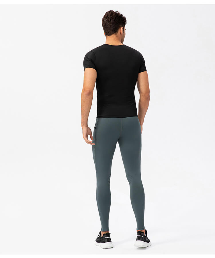 Leggings de compression pour hommes – Leggings de course pour hommes, collants de course avec poches pour la course, le basket-ball, l'entraînement