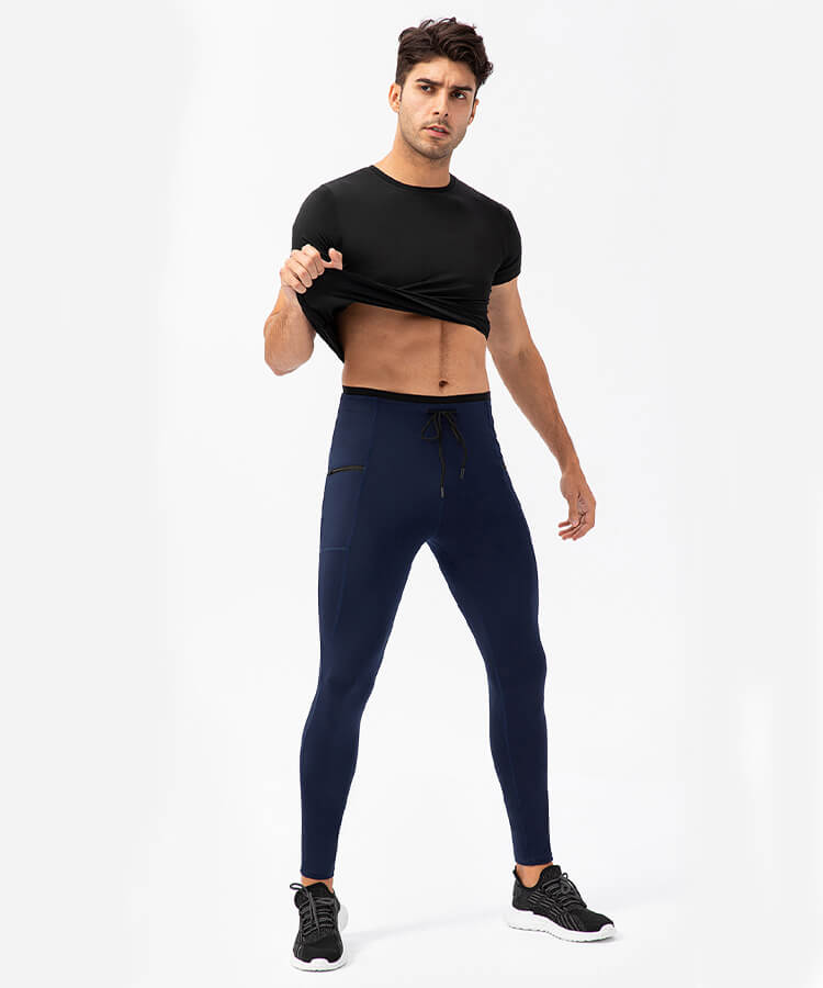 Compression Leggings for Men - Mens Running Leggings Mens Running Tights with Pockets for Running, Basketball, Training