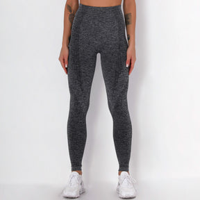 WOMEN'S GYM LEGGINGS - HIGH WAISTED GYM LEGGINGS, VITAL SEAMLESS LEGGINGS FOR GYM WORKOUT - Dark Grey Marl | Sheveve.com