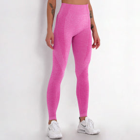 WOMEN'S GYM LEGGINGS - HIGH WAISTED GYM LEGGINGS, VITAL SEAMLESS LEGGINGS FOR GYM WORKOUT - Rose Red Marl | Sheveve.com