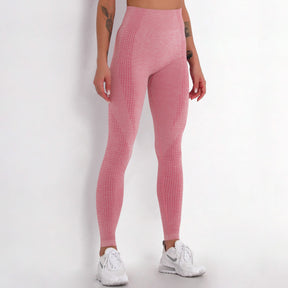 WOMEN'S GYM LEGGINGS - HIGH WAISTED GYM LEGGINGS, VITAL SEAMLESS LEGGINGS FOR GYM WORKOUT - Big Red Marl | Sheveve.com