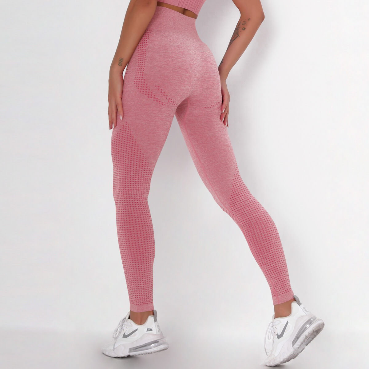 WOMEN'S GYM LEGGINGS - HIGH WAISTED GYM LEGGINGS, VITAL SEAMLESS LEGGINGS FOR GYM WORKOUT - Big Red Marl - Vital  | Sheveve.com