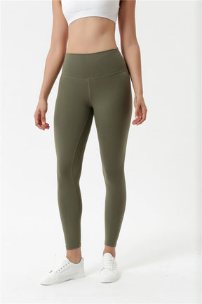 Tight Yoga Pants for Ladies - High Rise Yoga Pants Seamless Yoga Pants with Hidden Waistband Pocket - Army Green | Sheveve.com