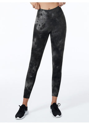 Womens Tie Dye Leggings - Tie Dye Gym Leggings Tie Dye Yoga Leggings, Sweaty Betty Tie Dye Leggings for Fall, Winter - Black and Grey | Sheveve.com