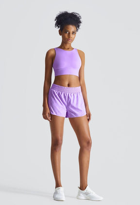 Women's Running Shorts - High Waisted Running Shorts with Liner Tights, Ladies Running Shorts for Sale - Fantasy Purple | Sheveve.com