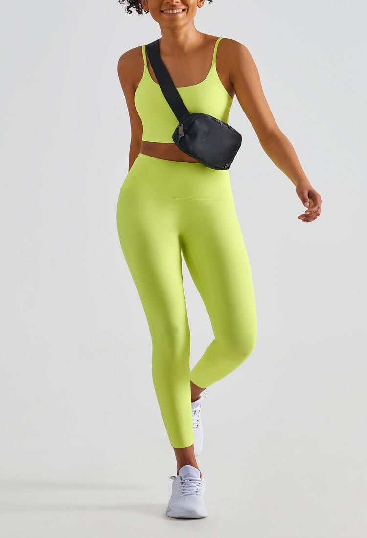 Womens Sports Bra - Lycra Sports Bra Strap Sports Bra Nylon Sports Bra Summer Sports Bra Online for Yoga and Riding - Fluorescent Yellow | Sheveve.com