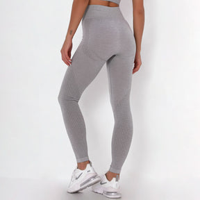 WOMEN'S GYM LEGGINGS - HIGH WAISTED GYM LEGGINGS, VITAL SEAMLESS LEGGINGS FOR GYM WORKOUT - Light Grey Marl | Sheveve.com