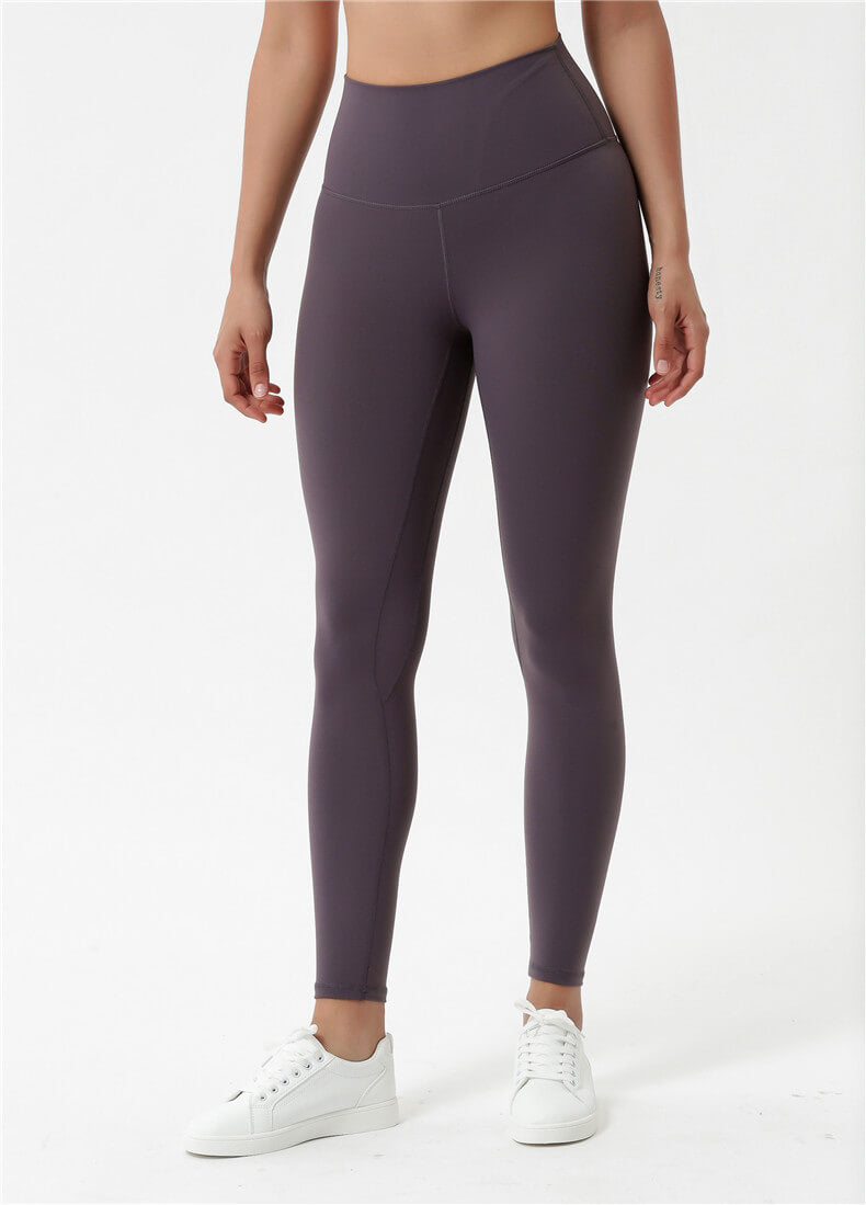 Tight Yoga Pants for Ladies - High Rise Yoga Pants Seamless Yoga Pants with Hidden Waistband Pocket - Roland Grey | Sheveve.com