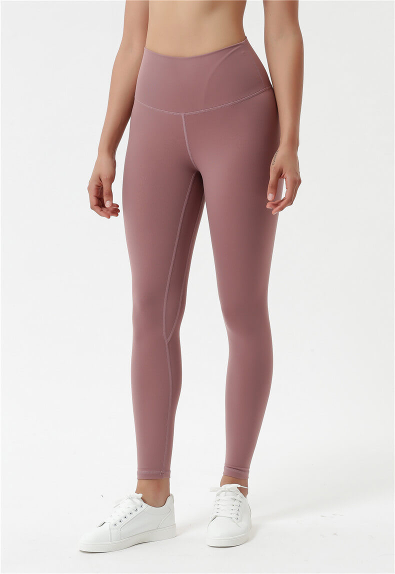 Tight Yoga Pants for Ladies - High Rise Yoga Pants Seamless Yoga Pants with Hidden Waistband Pocket - Pink Rose | Sheveve.com